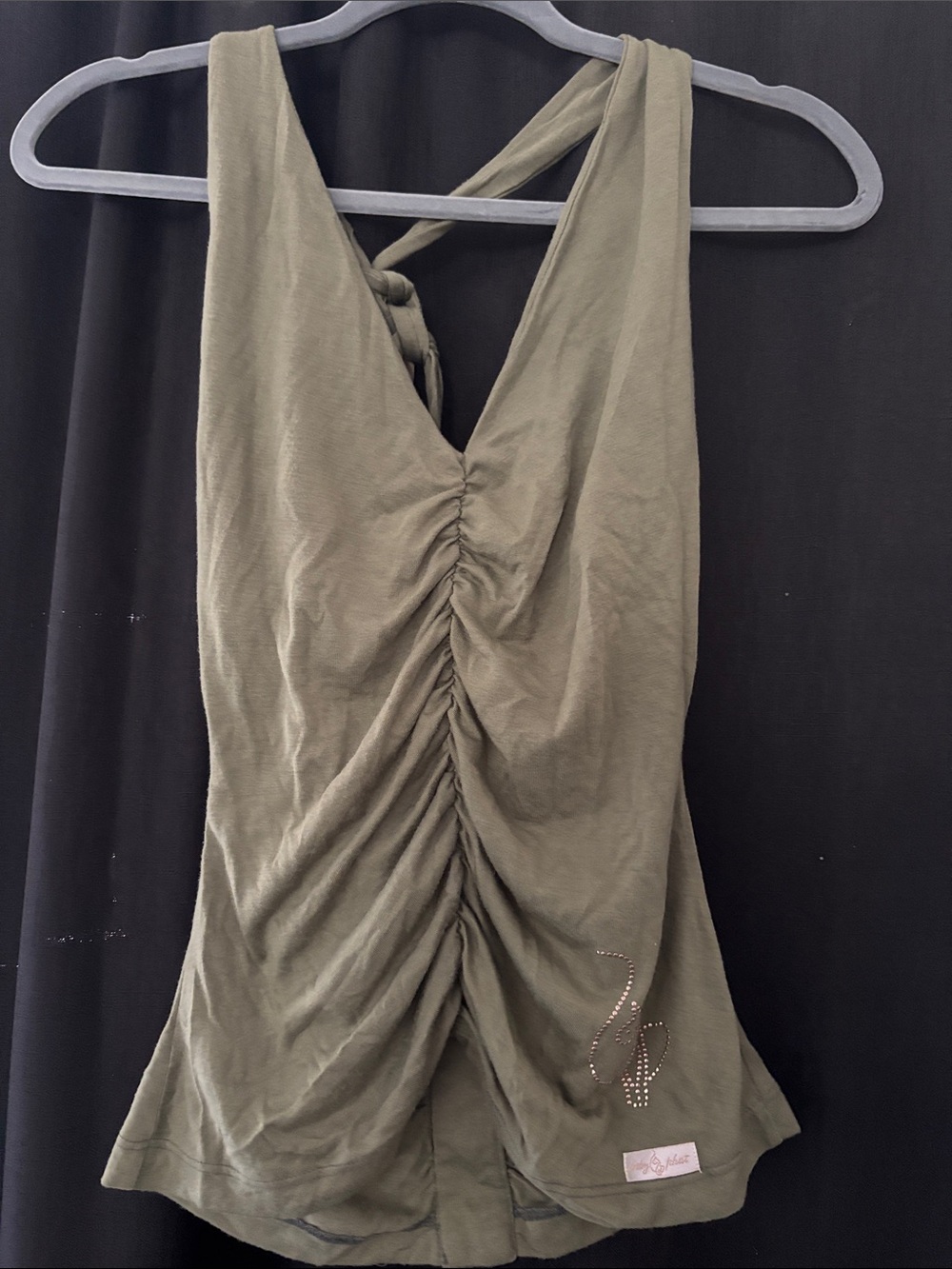 Baby Phat Olive Green Ruched Tank Top